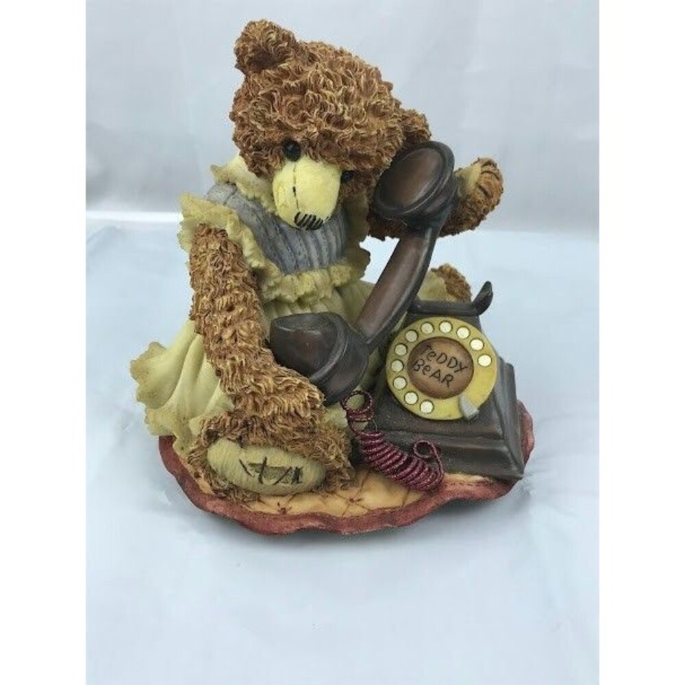 VTG 80s O'Well Bear Talking on Phone Large Music Box Plays "Getting To Know You"